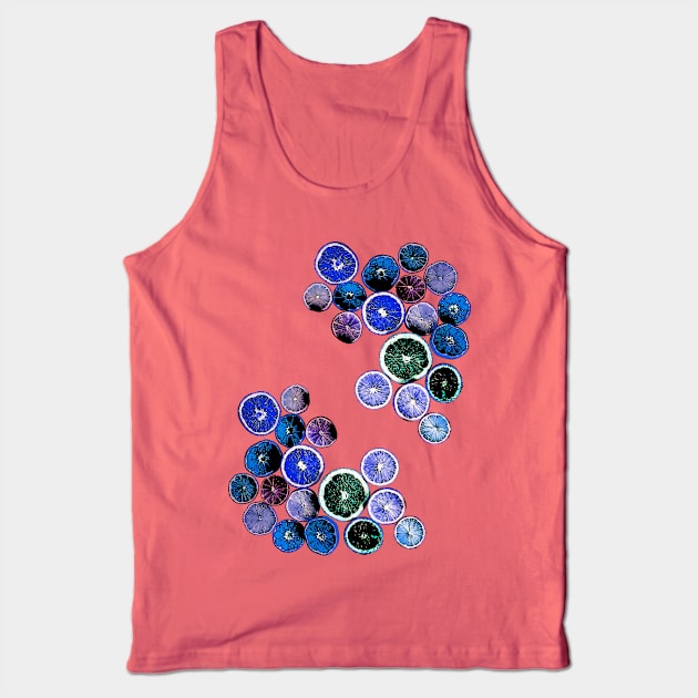 Dark Blue Fruit Slices Tank Top by JimT